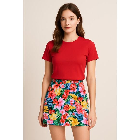 Vintage Pink Victoria’s Secret Tropical Floral Bodycon 90s Stretchy Size Medium - Picture 1 of 5